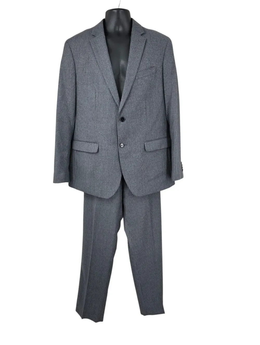 Banana Republic Tessuto Marzotto Gray Pinstripe Suit Blazer Jacket Dress Pants